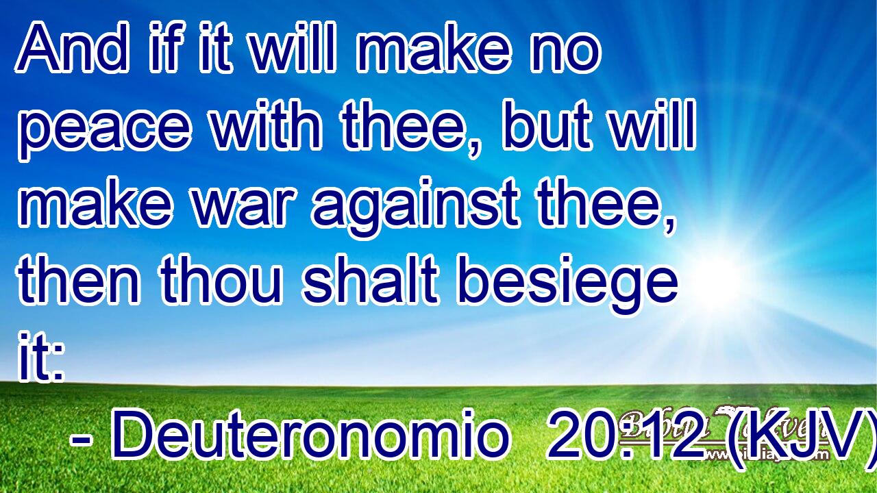 And if it will make no peace with thee, but will make war against thee, then thou shalt besiege it: