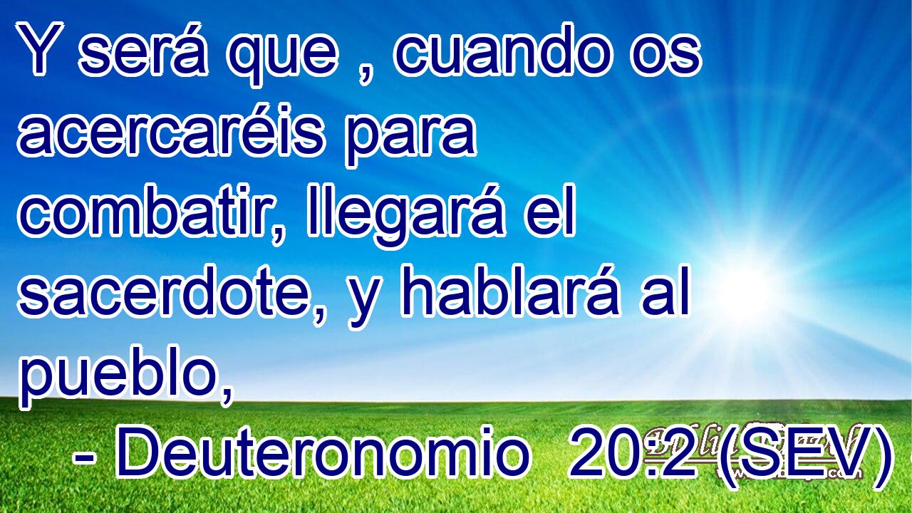 Y será que , cuando os acercaréis para combatir, llegará el sacerdote, y hablará al pueblo,