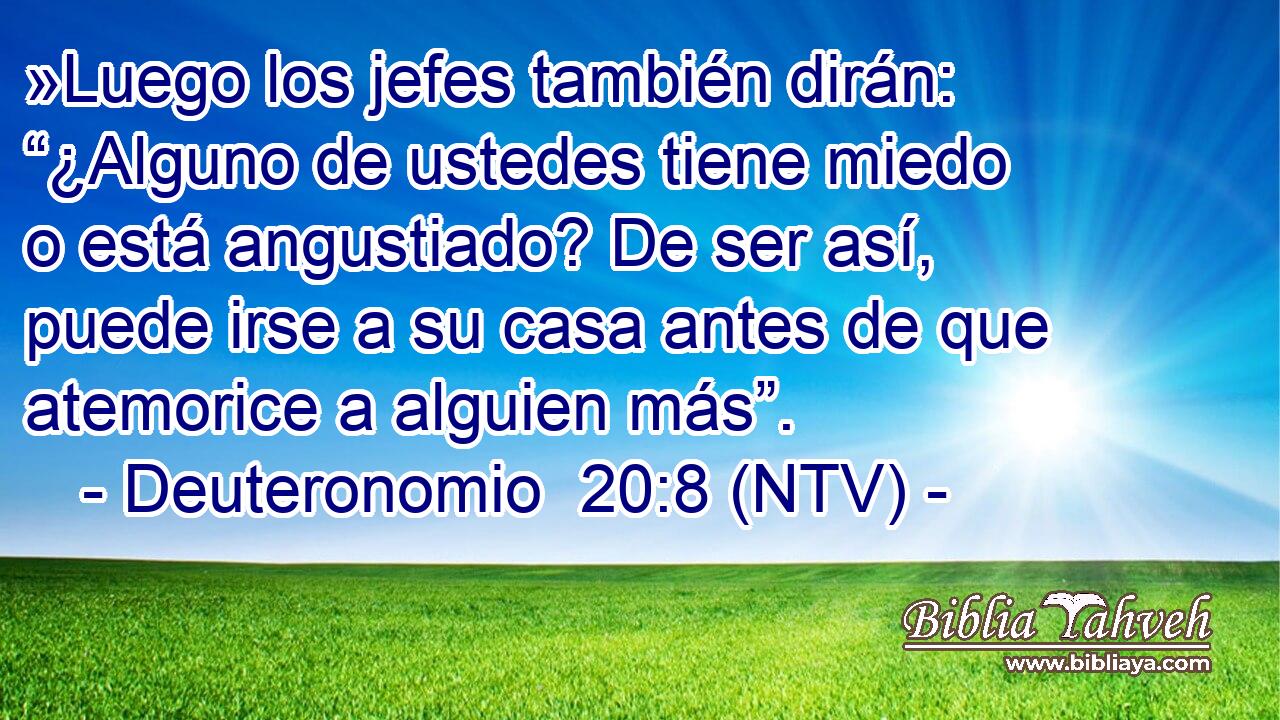 »Luego los jefes también dirán: “¿Alguno de ustedes tiene miedo o está angustiado? De ser así, puede irse a su casa antes de que atemorice a alguien más”.