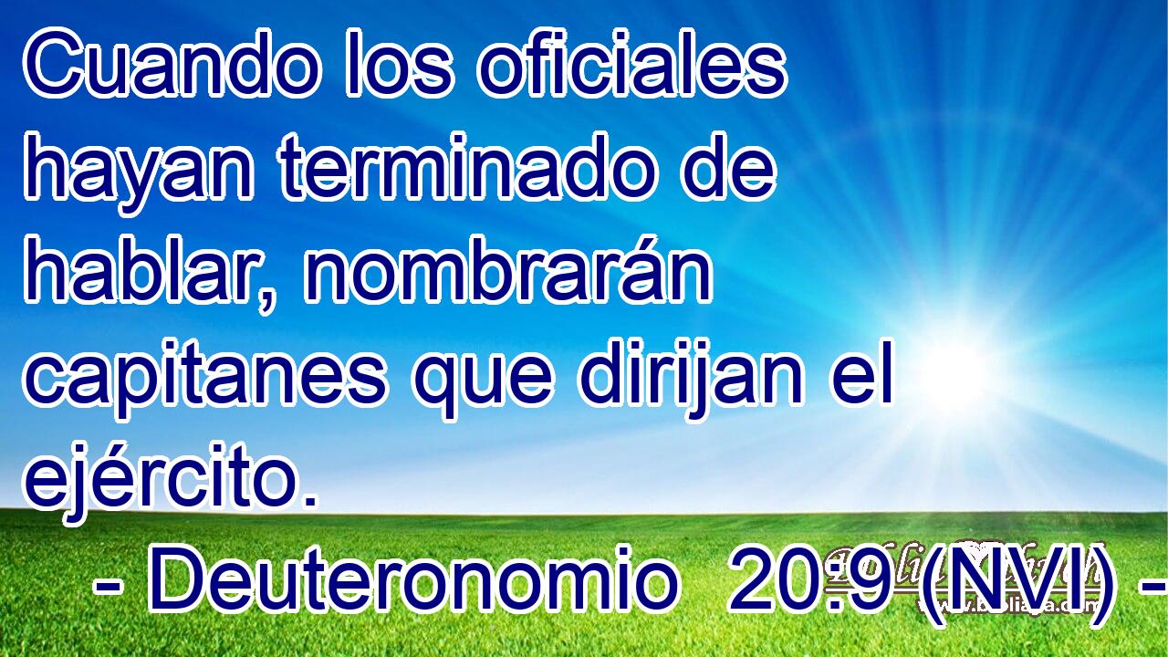  Cuando los oficiales hayan terminado de hablar, nombrarán capitanes que dirijan el ejército. 