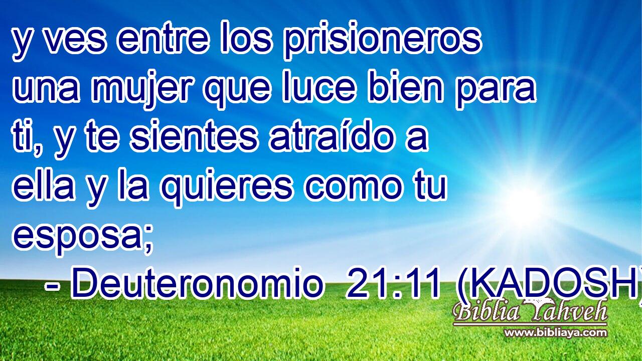  y ves entre los prisioneros una mujer que luce bien para ti, y te sientes atraído a ella y la quieres como tu esposa; 