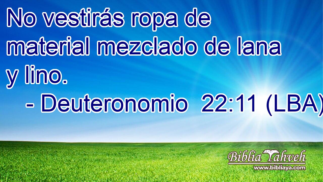 No vestirás ropa de material mezclado de lana y lino.
