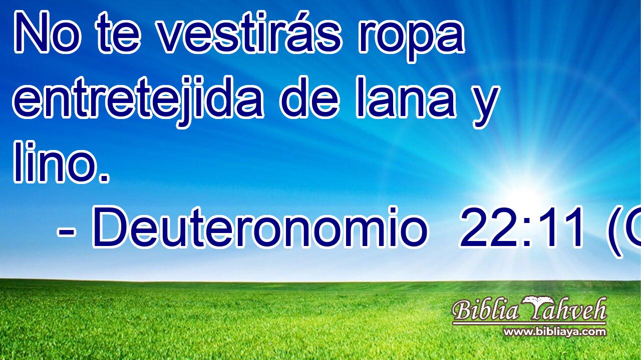 No te vestirás ropa entretejida de lana y lino. 
