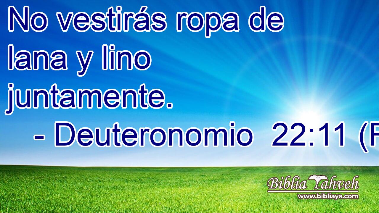 No vestirás ropa de lana y lino juntamente.