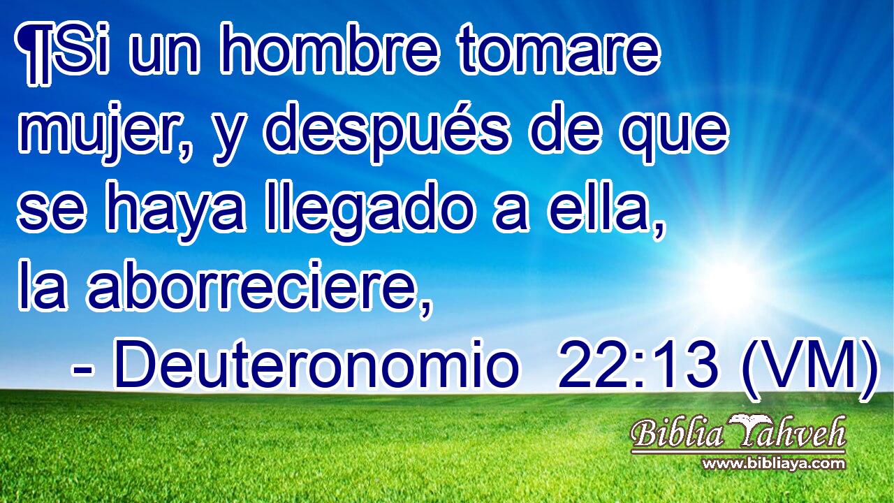  ¶Si un hombre tomare mujer, y después de que se haya llegado a ella, la aborreciere, 