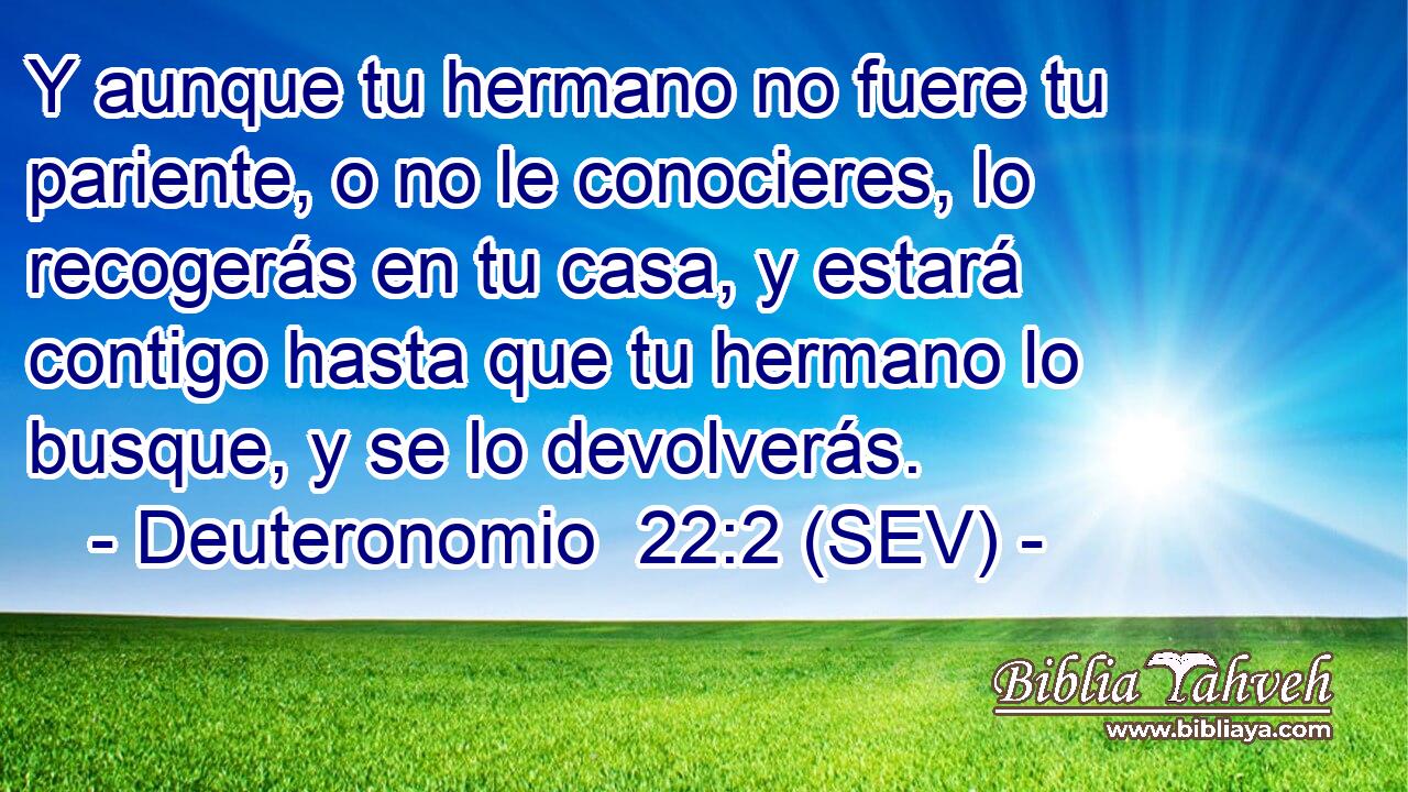 Y aunque tu hermano no fuere tu pariente, o no le conocieres, lo recogerás en tu casa, y estará contigo hasta que tu hermano lo busque, y se lo devolverás.