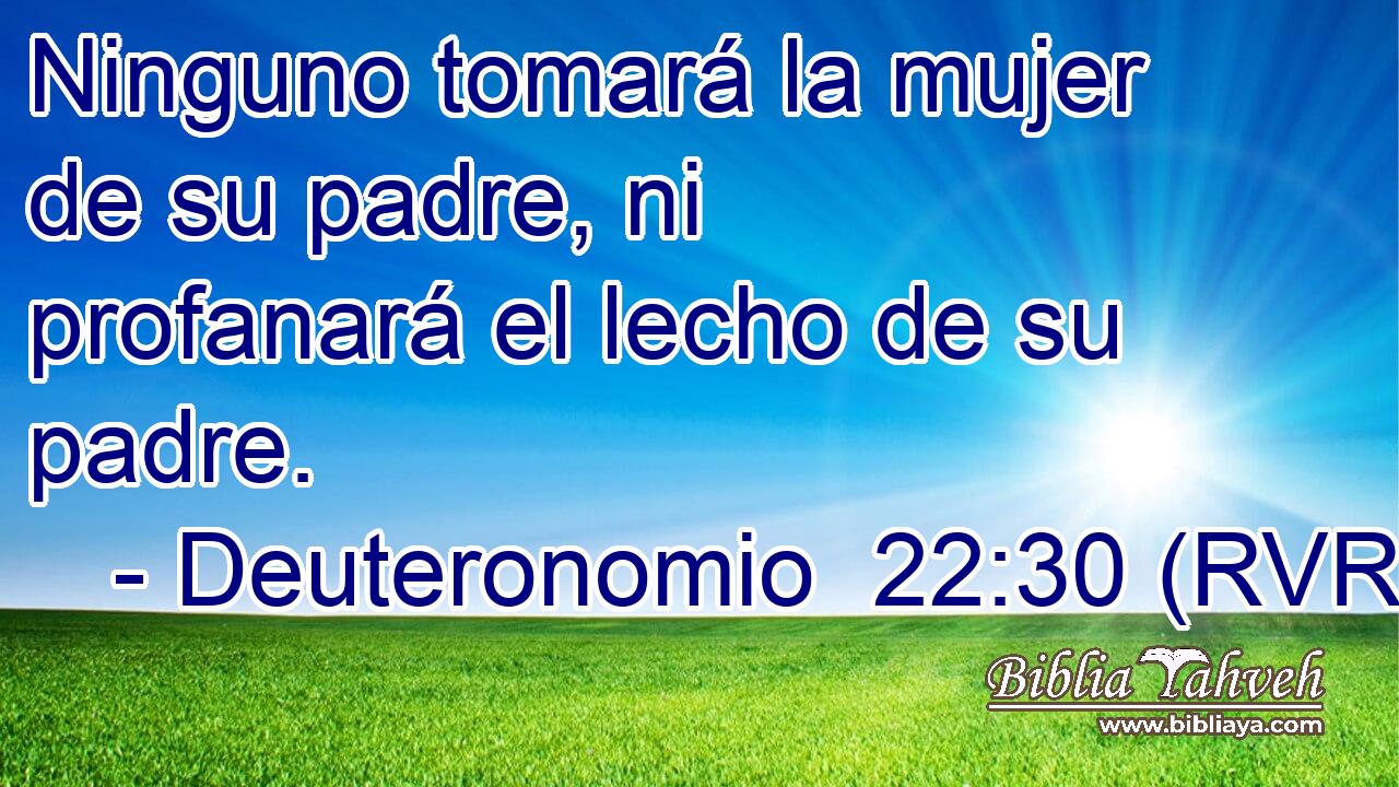 Ninguno tomará la mujer de su padre, ni profanará el lecho de su padre.