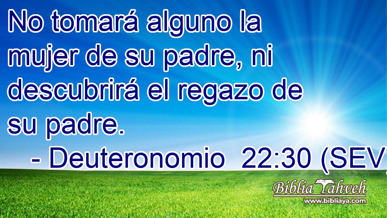 No tomará alguno la mujer de su padre, ni descubrirá el regazo de su padre.