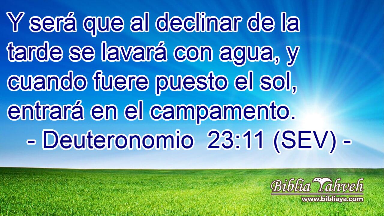Y será que al declinar de la tarde se lavará con agua, y cuando fuere puesto el sol, entrará en el campamento.