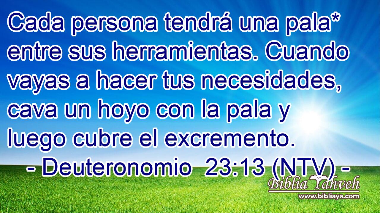 Cada persona tendrá una pala* entre sus herramientas. Cuando vayas a hacer tus necesidades, cava un hoyo con la pala y luego cubre el excremento.