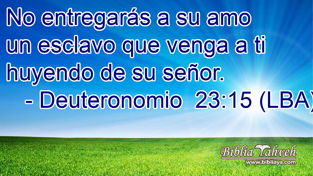 No entregarás a su amo un esclavo que venga a ti huyendo de su señor.