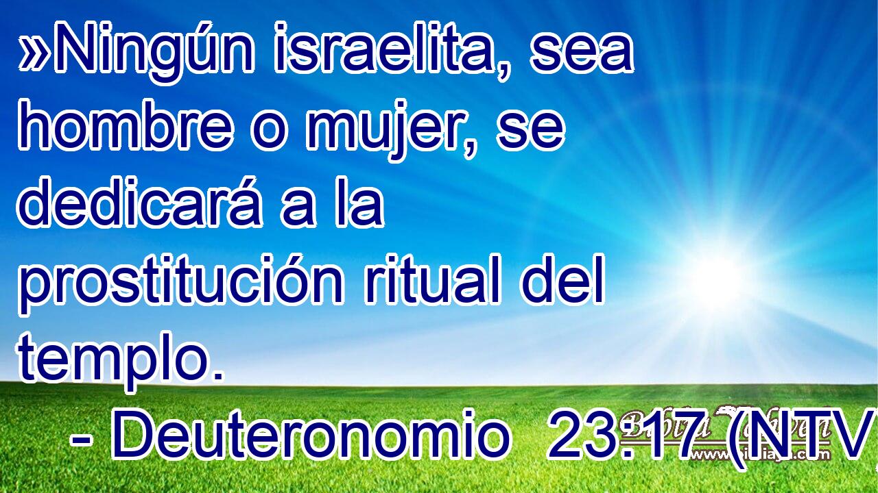 »Ningún israelita, sea hombre o mujer, se dedicará a la prostitución ritual del templo.