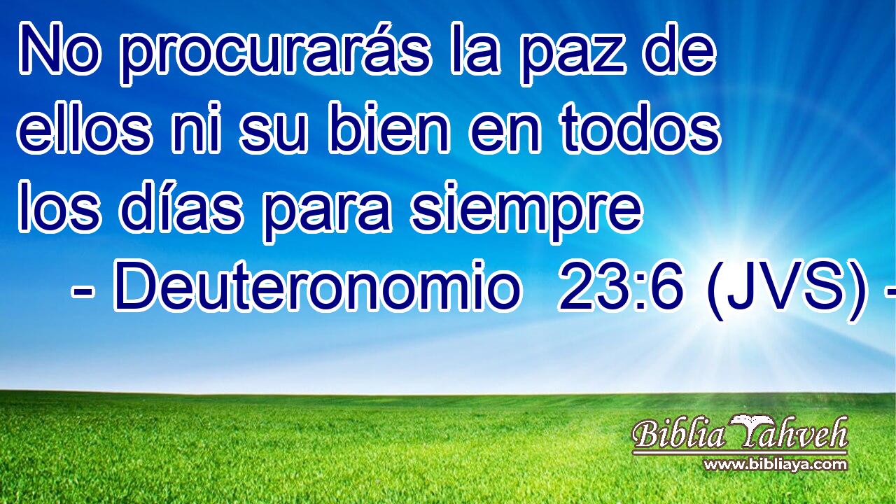 No procurarás la paz de ellos ni su bien en todos los días para siempre
