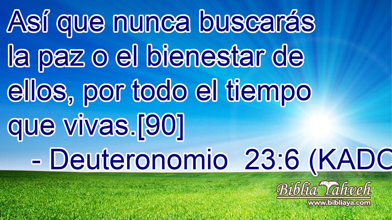  Así que nunca buscarás la paz o el bienestar de ellos, por todo el tiempo que vivas.[90] 
