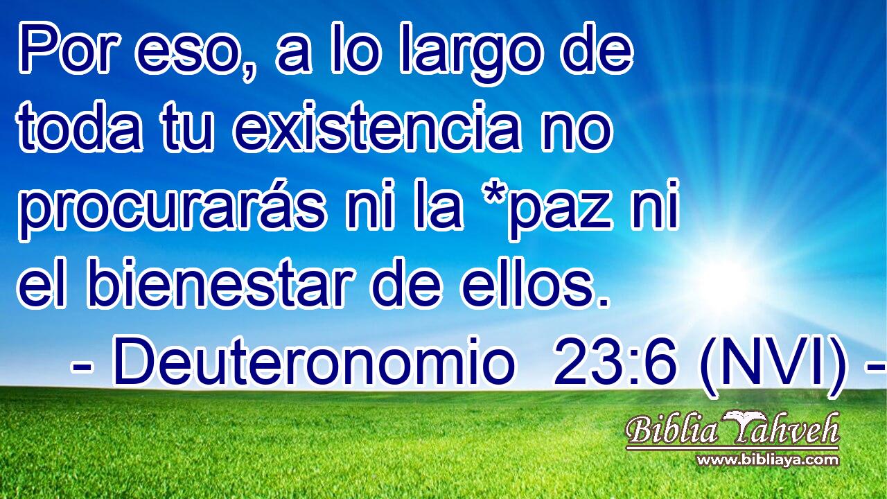  Por eso, a lo largo de toda tu existencia no procurarás ni la *paz ni el bienestar de ellos. 