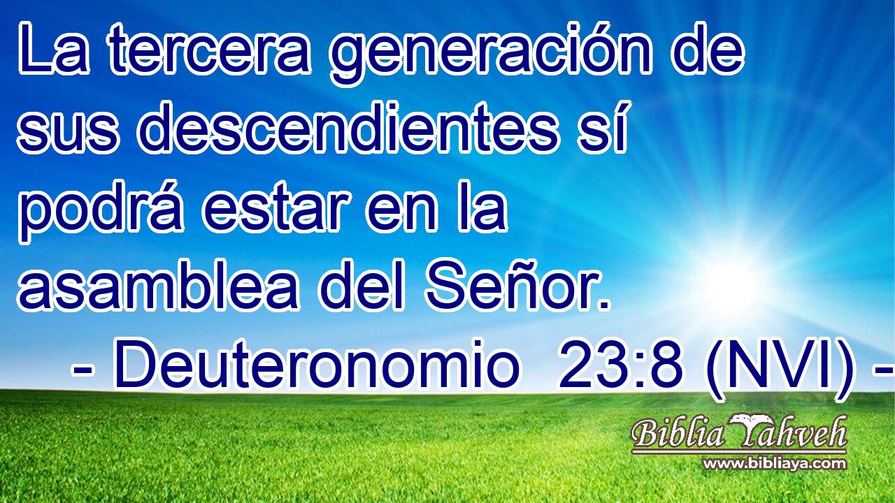  La tercera generación de sus descendientes sí podrá estar en la asamblea del Señor. 