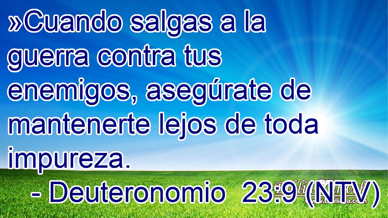»Cuando salgas a la guerra contra tus enemigos, asegúrate de mantenerte lejos de toda impureza.