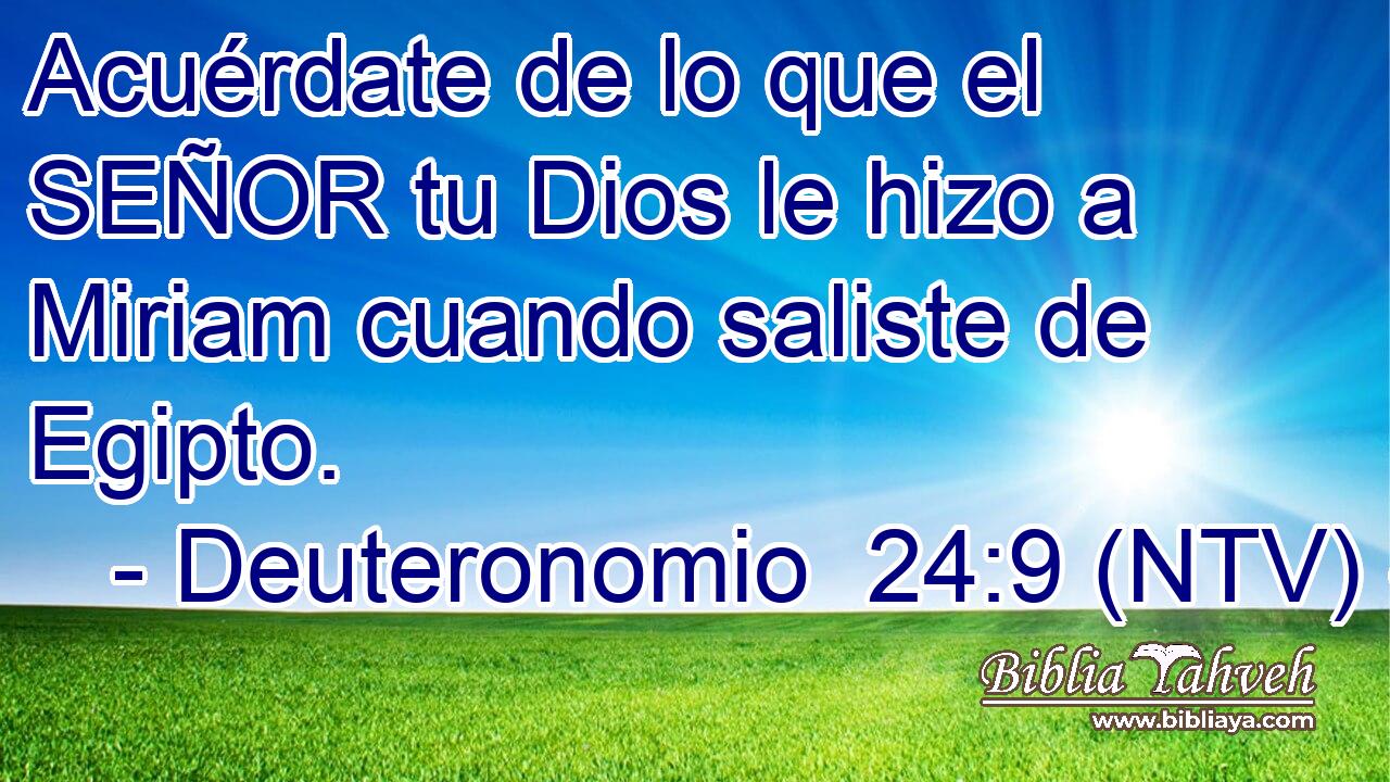 Acuérdate de lo que el SEÑOR tu Dios le hizo a Miriam cuando saliste de Egipto.