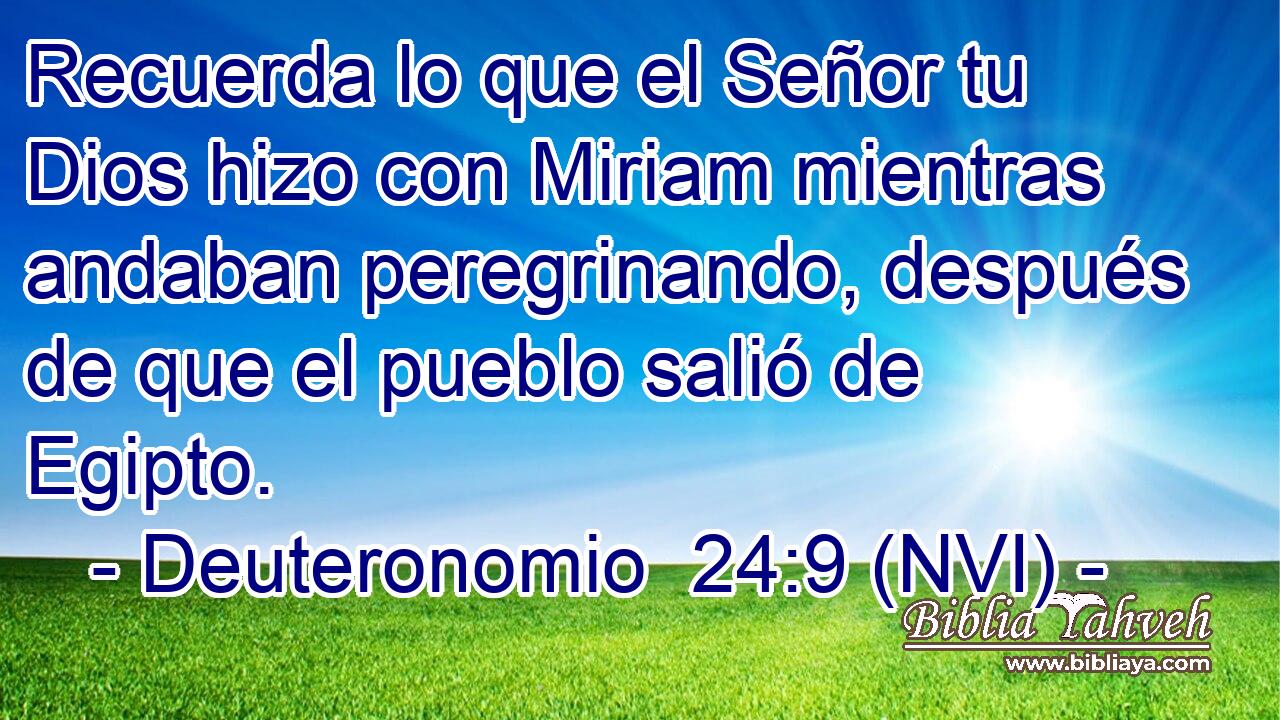  Recuerda lo que el Señor tu Dios hizo con Miriam mientras andaban peregrinando, después de que el pueblo salió de Egipto. 