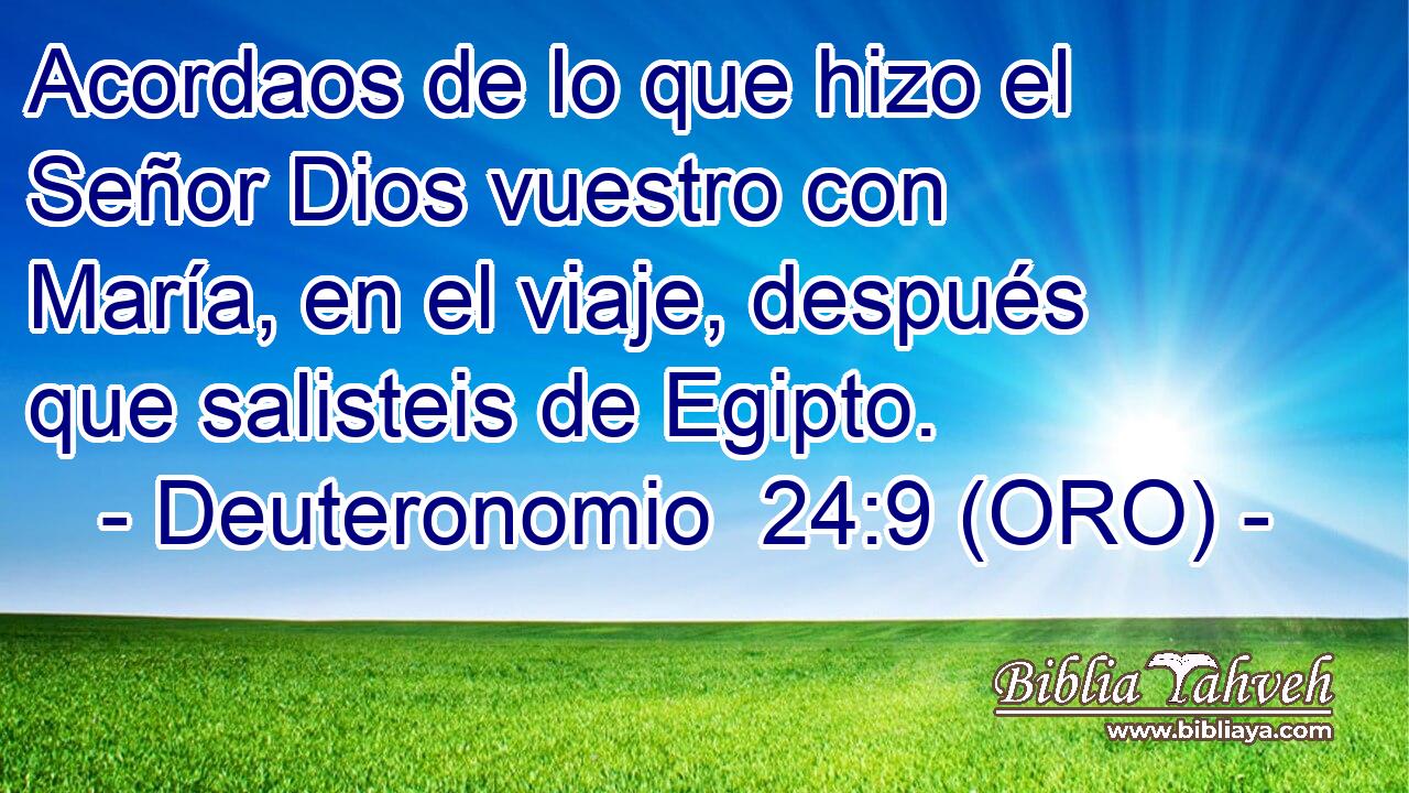  Acordaos de lo que hizo el Señor Dios vuestro con María, en el viaje, después que salisteis de Egipto. 