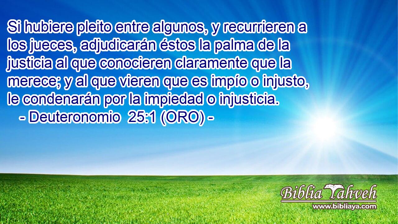 Si hubiere pleito entre algunos, y recurrieren a los jueces, adjudicarán éstos la palma de la justicia al que conocieren claramente que la merece; y al que vieren que es impío o injusto, le condenarán por la impiedad o injusticia. 
