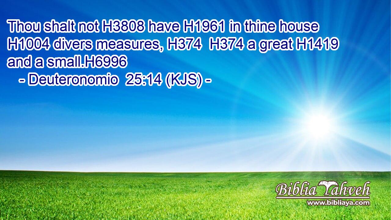 Thou shalt not H3808 have H1961 in thine house H1004 divers measures, H374  H374 a great H1419 and a small.H6996