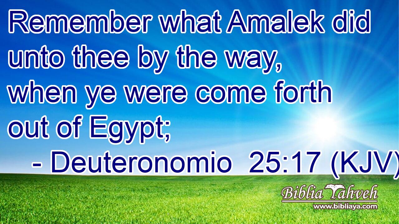 Remember what Amalek did unto thee by the way, when ye were come forth out of Egypt;