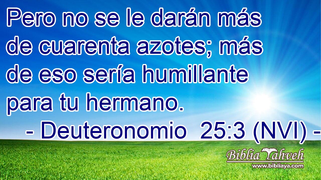  Pero no se le darán más de cuarenta azotes; más de eso sería humillante para tu hermano. 