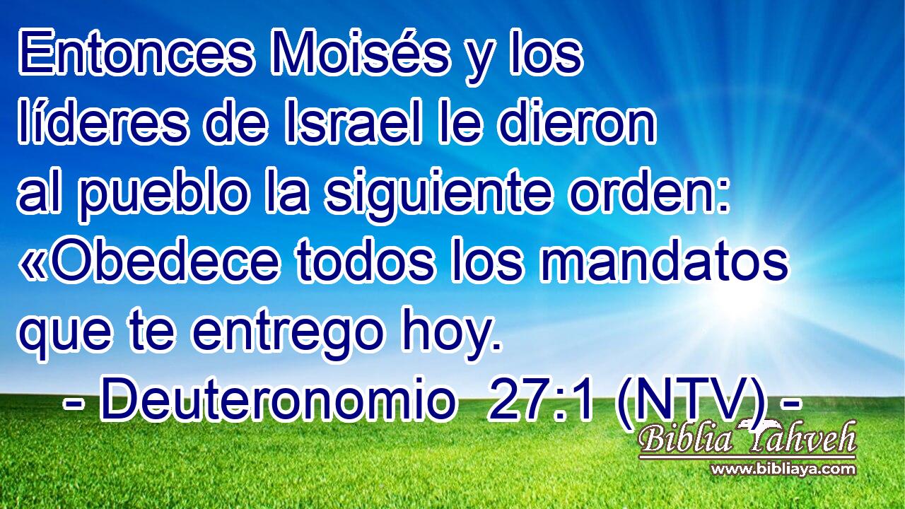 Entonces Moisés y los líderes de Israel le dieron al pueblo la siguiente orden: «Obedece todos los mandatos que te entrego hoy.
