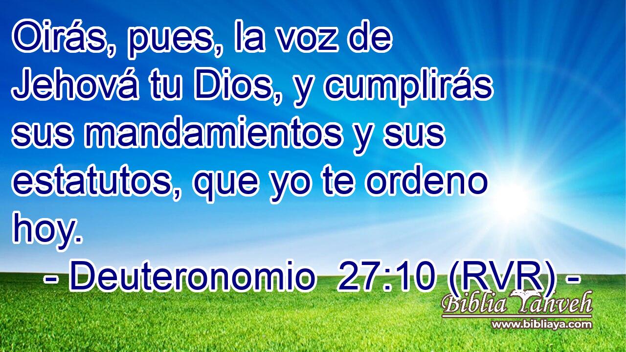 Oirás, pues, la voz de Jehová tu Dios, y cumplirás sus mandamientos y sus estatutos, que yo te ordeno hoy.