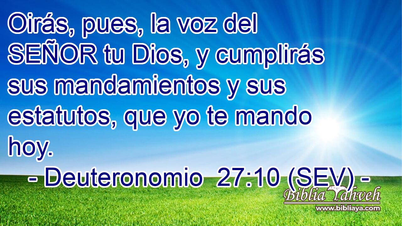 Oirás, pues, la voz del SEÑOR tu Dios, y cumplirás sus mandamientos y sus estatutos, que yo te mando hoy.
