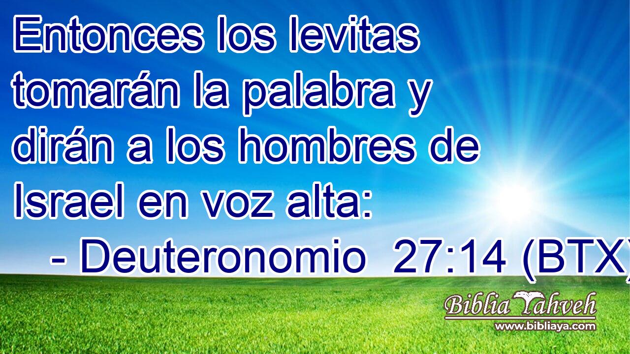 Entonces los levitas tomarán la palabra y dirán a los hombres de Israel en voz alta: