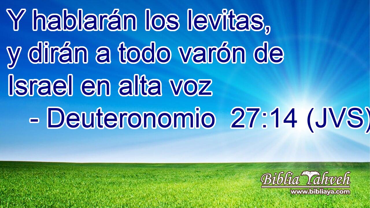Y hablarán los levitas, y dirán a todo varón de Israel en alta voz