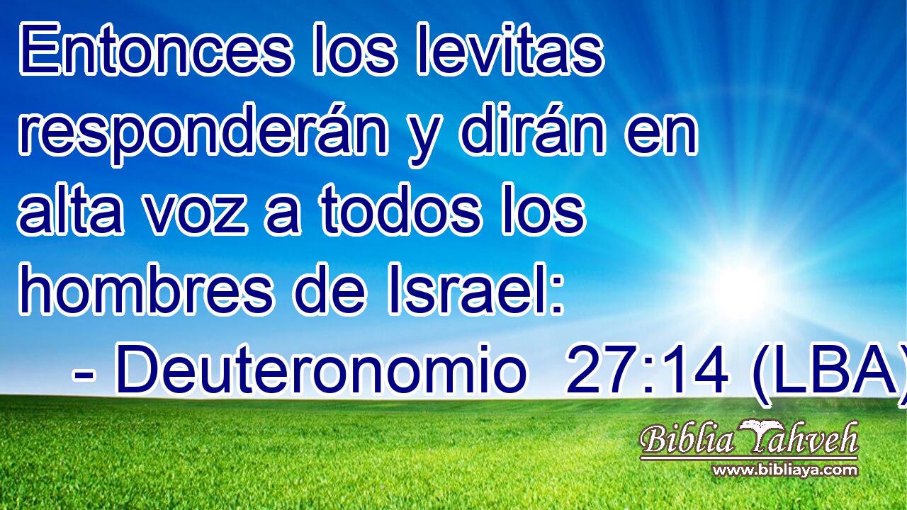 Entonces los levitas responderán y dirán en alta voz a todos los hombres de Israel: