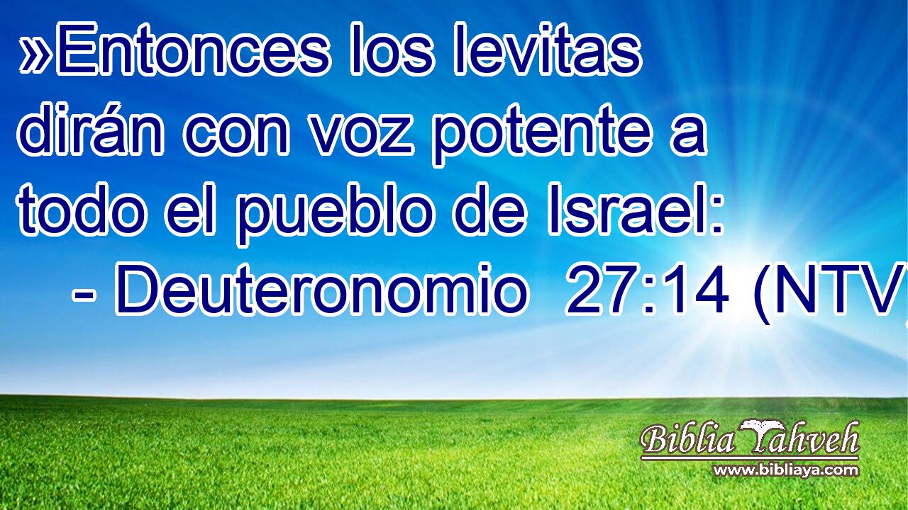 »Entonces los levitas dirán con voz potente a todo el pueblo de Israel: