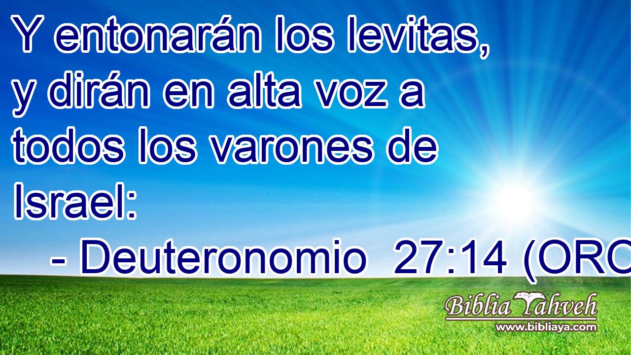 Y entonarán los levitas, y dirán en alta voz a todos los varones de Israel: 