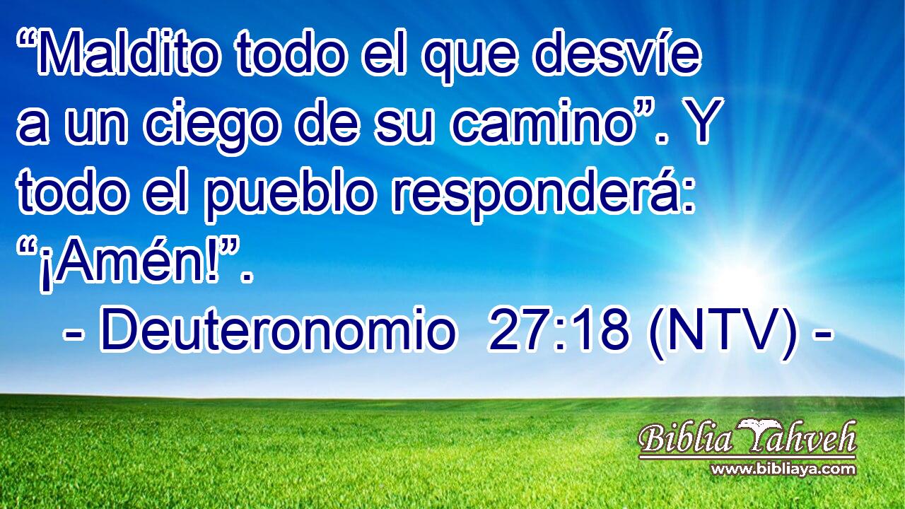 “Maldito todo el que desvíe a un ciego de su camino”. Y todo el pueblo responderá: “¡Amén!”.