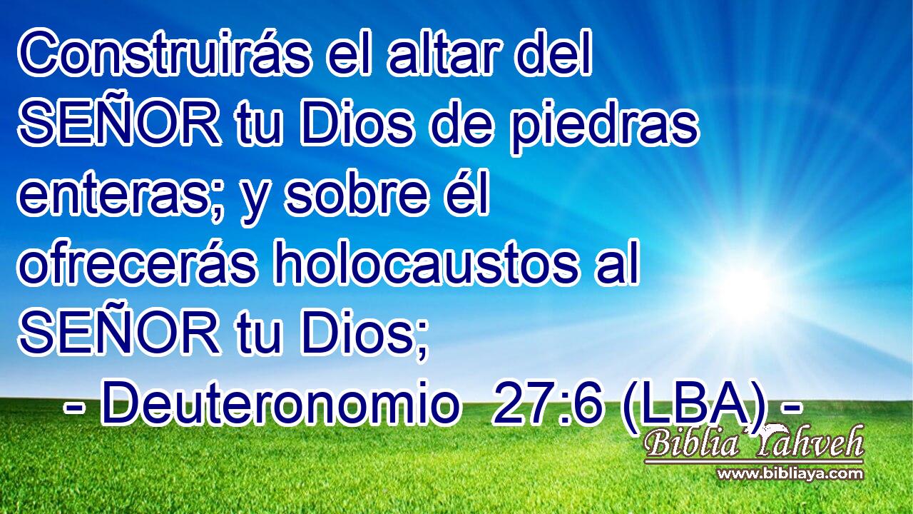 Construirás el altar del SEÑOR tu Dios de piedras enteras; y sobre él ofrecerás holocaustos al SEÑOR tu Dios;