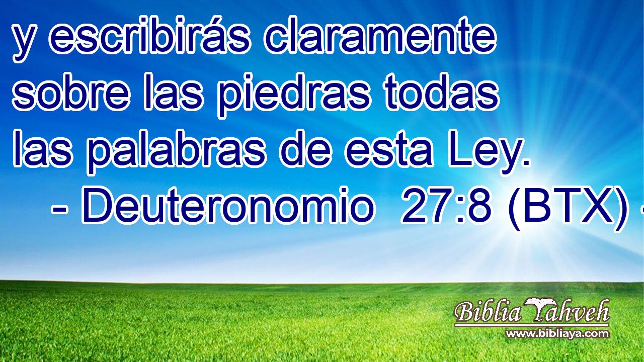 y escribirás claramente sobre las piedras todas las palabras de esta Ley.