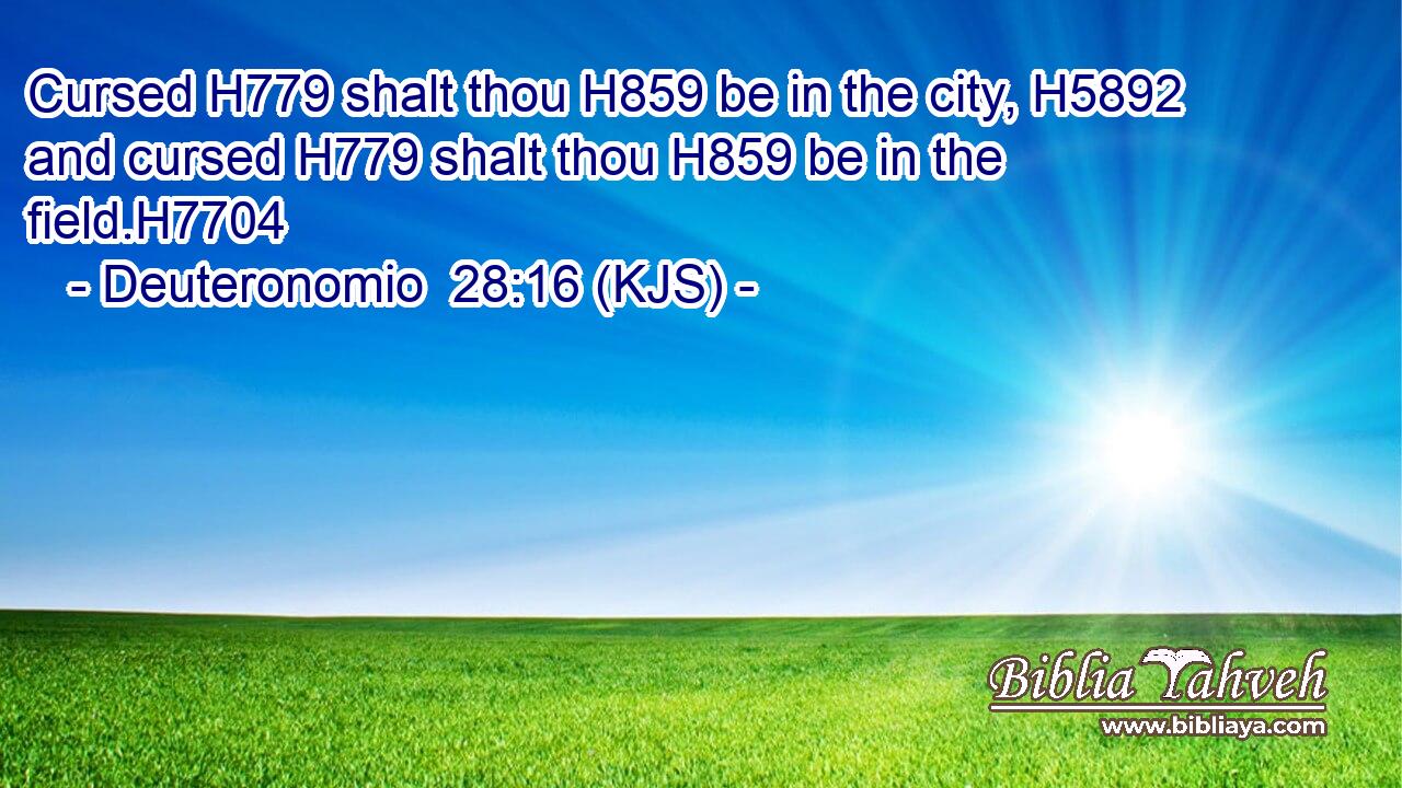 Cursed H779 shalt thou H859 be in the city, H5892 and cursed H779 shalt thou H859 be in the field.H7704