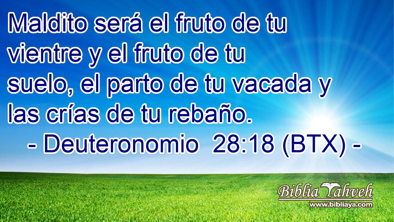 Maldito será el fruto de tu vientre y el fruto de tu suelo, el parto de tu vacada y las crías de tu rebaño.