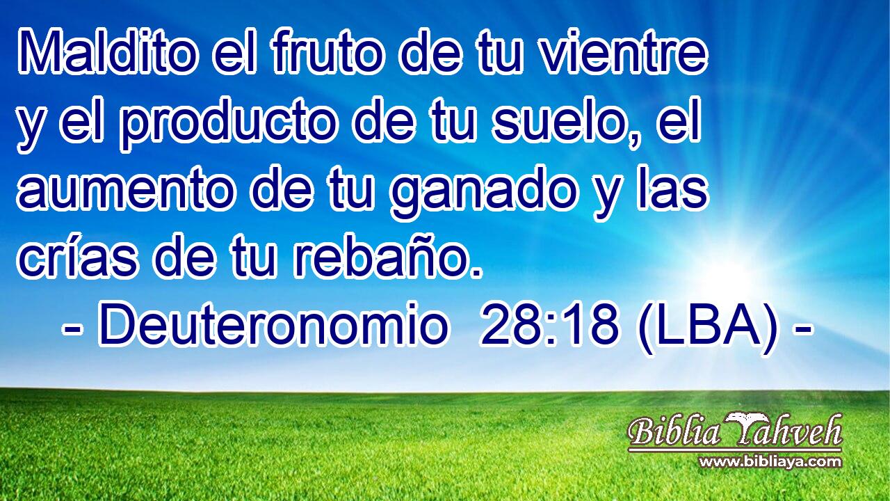 Maldito el fruto de tu vientre y el producto de tu suelo, el aumento de tu ganado y las crías de tu rebaño.