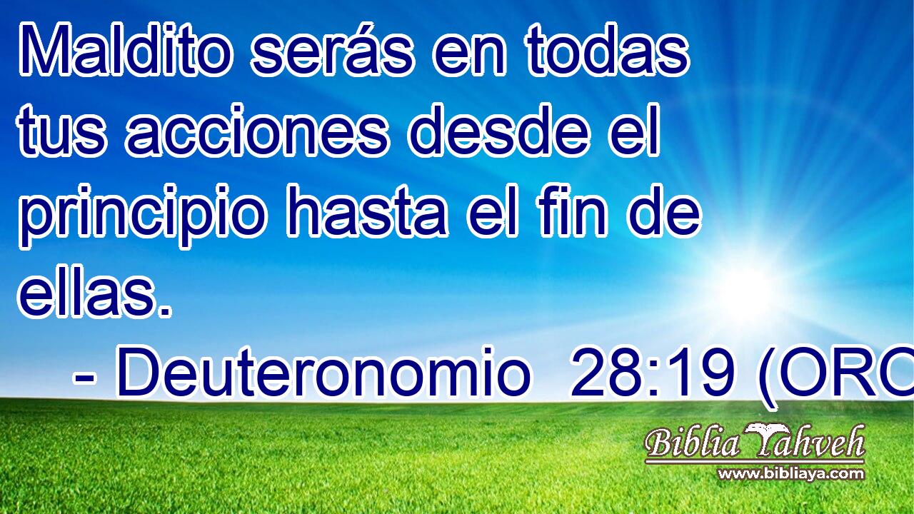  Maldito serás en todas tus acciones desde el principio hasta el fin de ellas. 