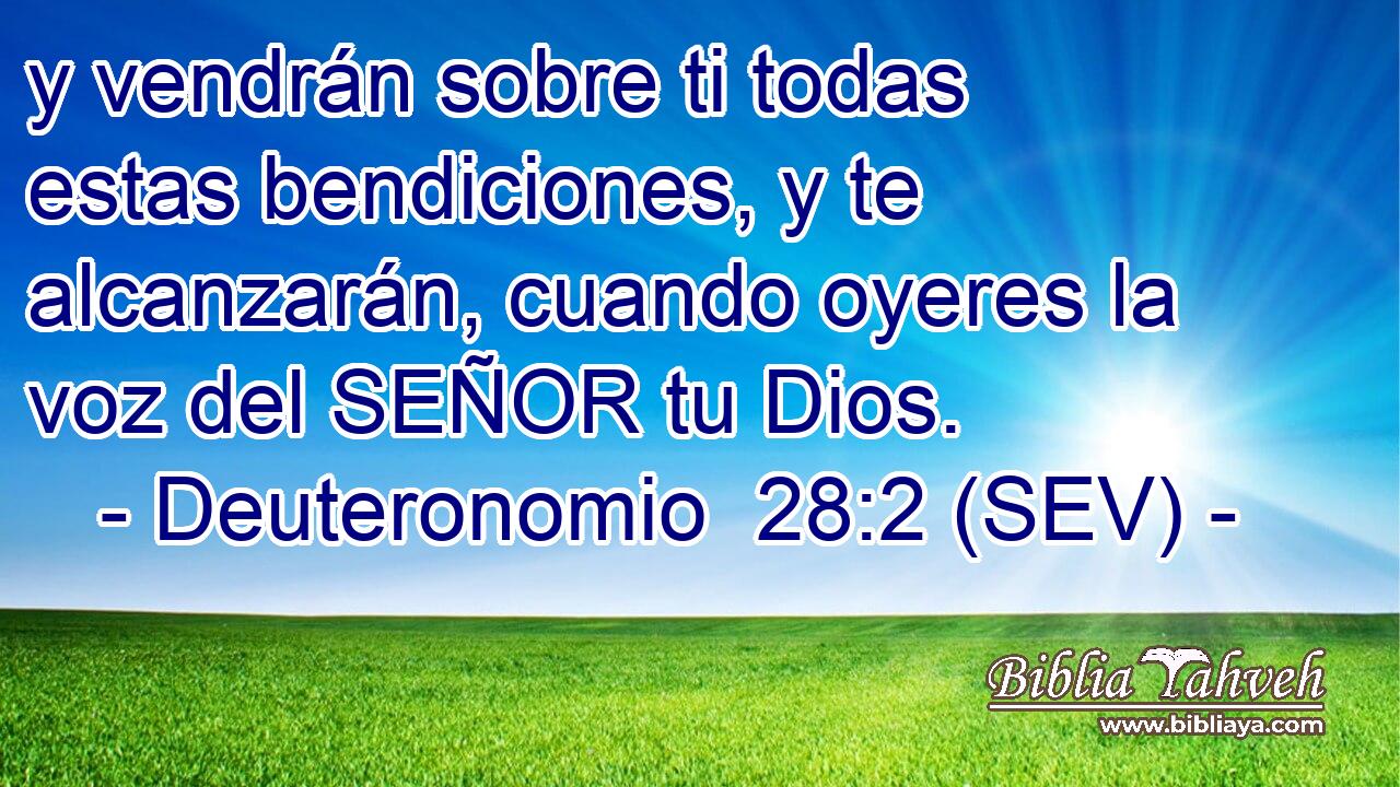 y vendrán sobre ti todas estas bendiciones, y te alcanzarán, cuando oyeres la voz del SEÑOR tu Dios.