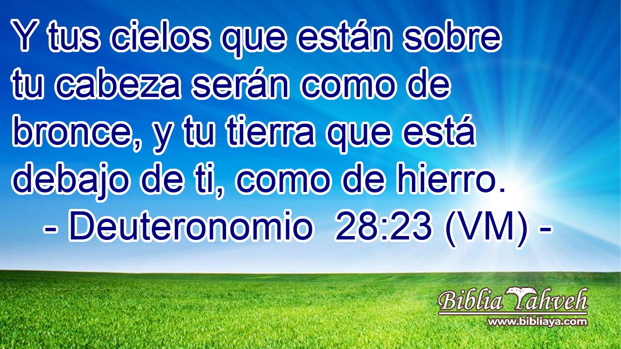  Y tus cielos que están sobre tu cabeza serán como de bronce, y tu tierra que está debajo de ti, como de hierro. 