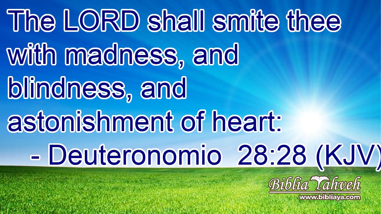 The LORD shall smite thee with madness, and blindness, and astonishment of heart: