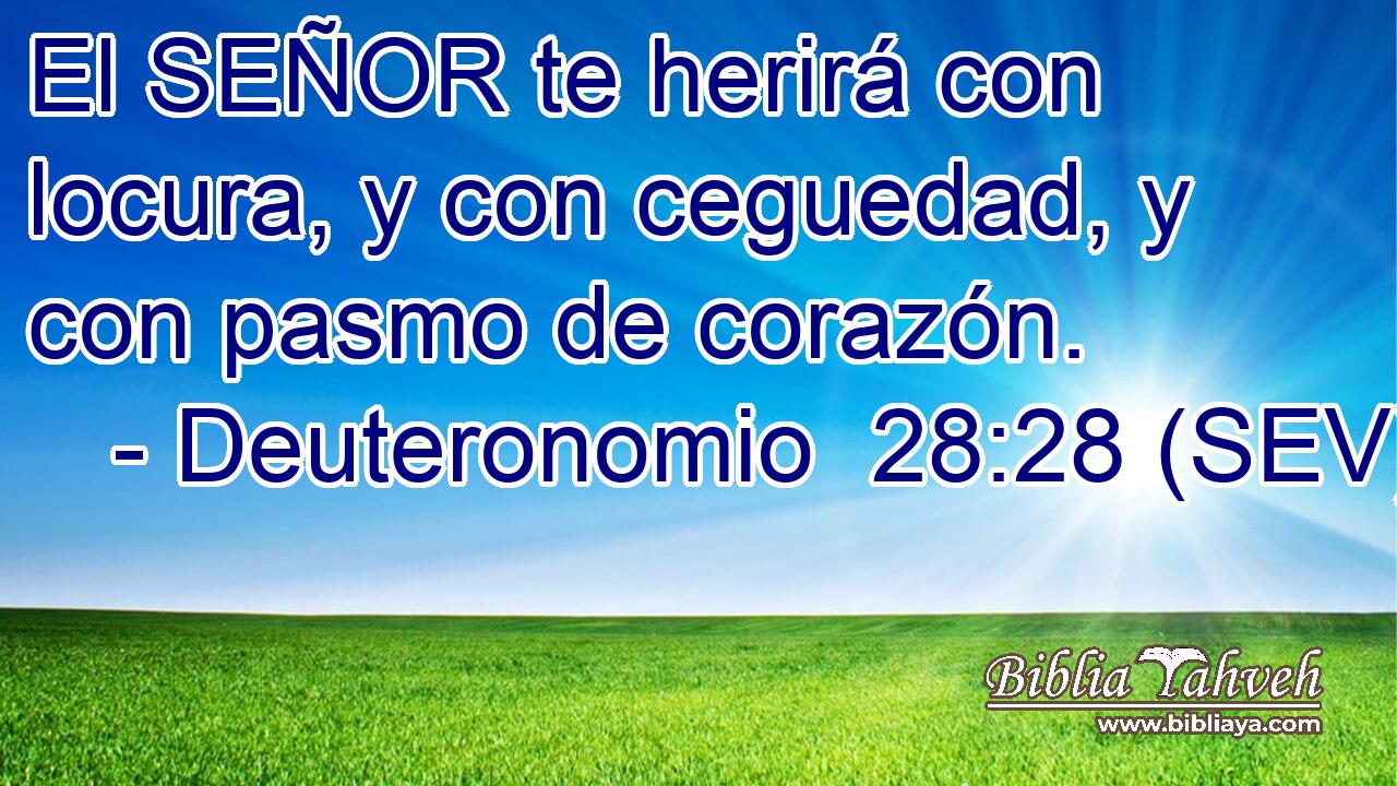 El SEÑOR te herirá con locura, y con ceguedad, y con pasmo de corazón.