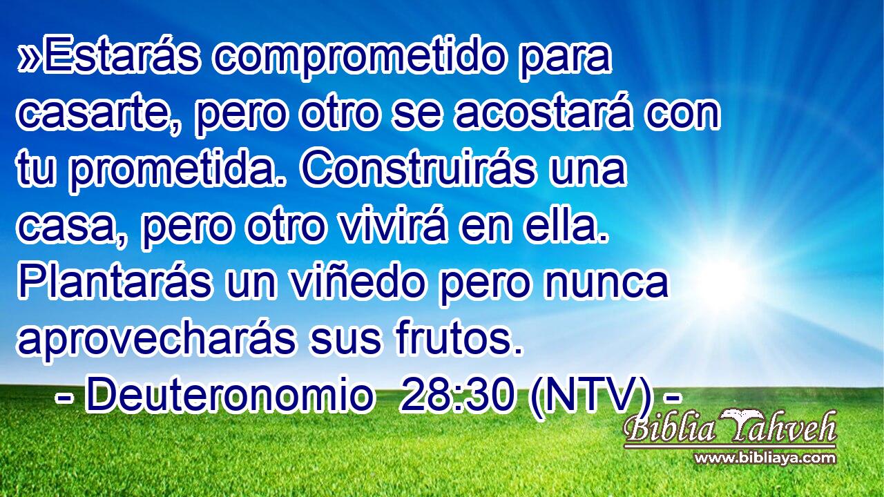 »Estarás comprometido para casarte, pero otro se acostará con tu prometida. Construirás una casa, pero otro vivirá en ella. Plantarás un viñedo pero nunca aprovecharás sus frutos.