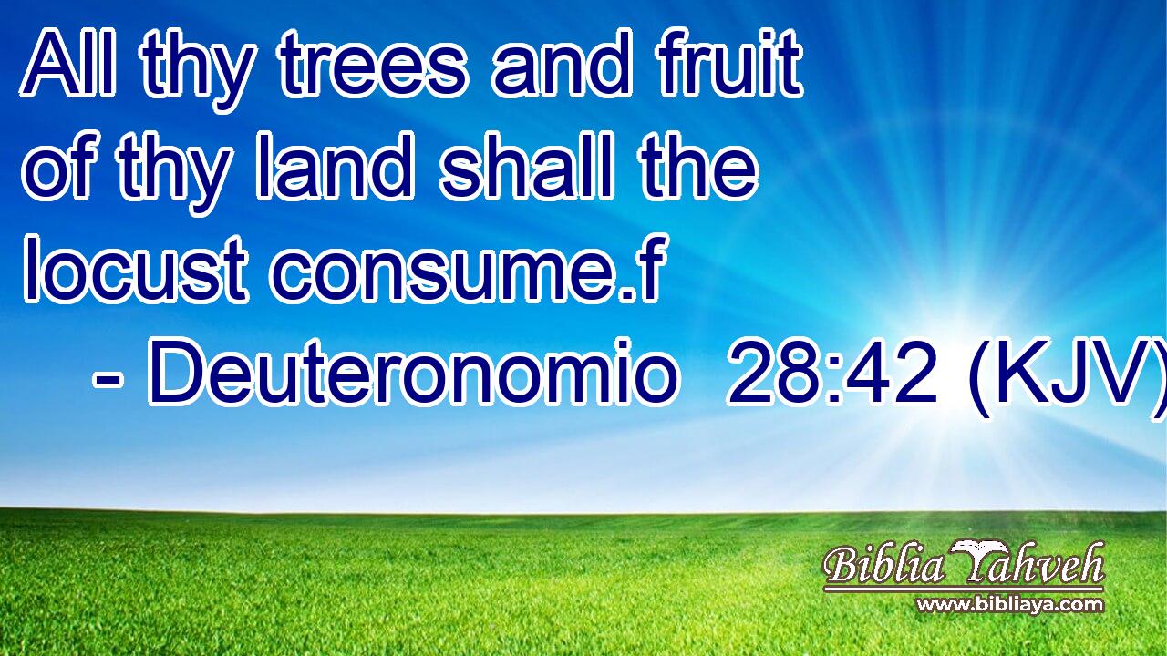 All thy trees and fruit of thy land shall the locust consume.f