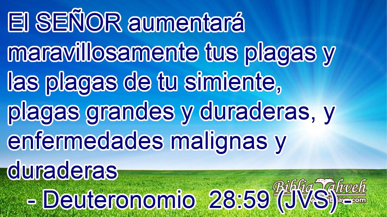 El SEÑOR aumentará maravillosamente tus plagas y las plagas de tu simiente, plagas grandes y duraderas, y enfermedades malignas y duraderas